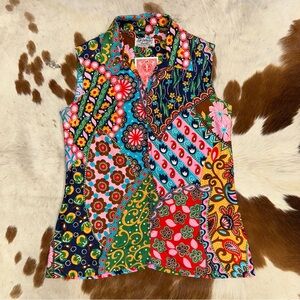 Vintage Don Caporeli - Women’s M - 60’s Vibrant Multicolor Patchwork Tank
